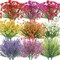 18 Bundles Artificial Flowers for Outdoors – UV Resistant Realistic Fake Flowers with Faux Lavender Plants – Weatherproof Plastic Greenery for Garden, Patio, Porch & Window Box – Bulk Faux Spring/Summer Floral Decor for Hanging Planters